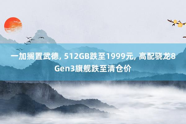 一加搁置武德， 512GB跌至1999元， 高配骁龙8Gen3旗舰跌至清仓价