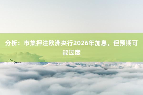 分析：市集押注欧洲央行2026年加息，但预期可能过度