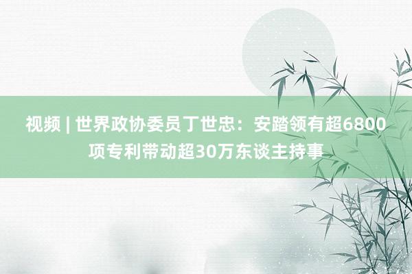 视频 | 世界政协委员丁世忠：安踏领有超6800项专利带动超30万东谈主持事