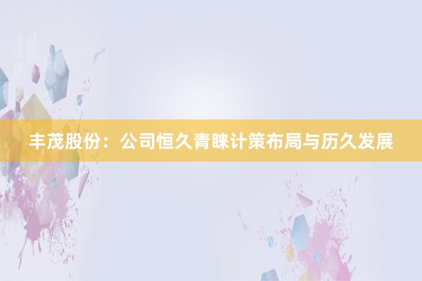 丰茂股份：公司恒久青睐计策布局与历久发展