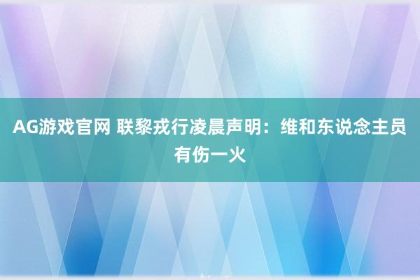 AG游戏官网 联黎戎行凌晨声明：维和东说念主员有伤一火