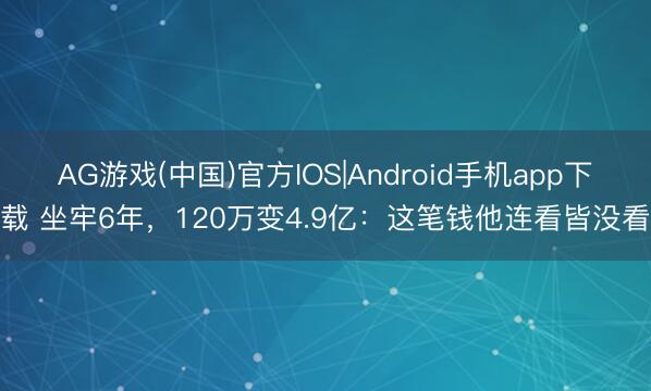 AG游戏(中国)官方IOS|Android手机app下载 坐牢6年,120万变4.9亿:这笔钱他连看皆没看