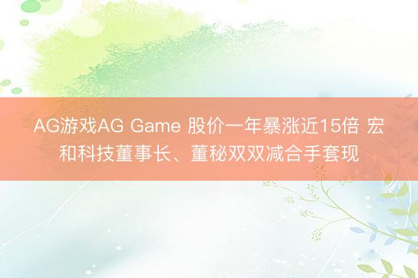 AG游戏AG Game 股价一年暴涨近15倍 宏和科技董事长、董秘双双减合手套现