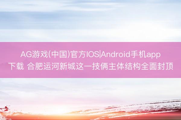 AG游戏(中国)官方IOS|Android手机app下载 合肥运河新城这一技俩主体结构全面封顶