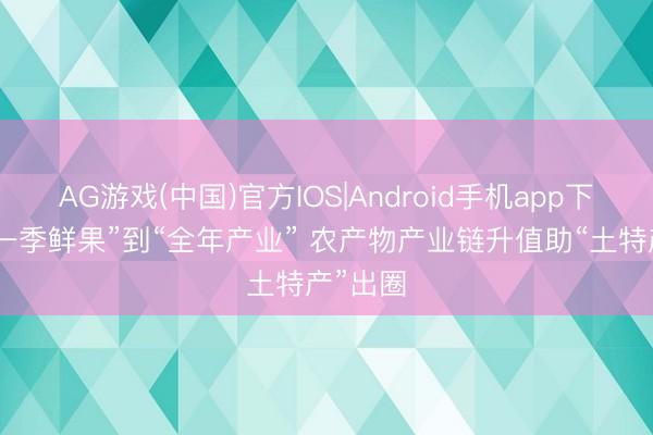 AG游戏(中国)官方IOS|Android手机app下载 从“一季鲜果”到“全年产业” 农产物产业链升值助“土特产”出圈