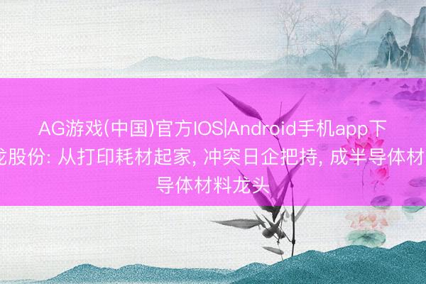 AG游戏(中国)官方IOS|Android手机app下载 鼎龙股份: 从打印耗材起家， 冲突日企把持， 成半导体材料龙头