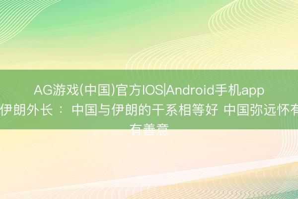 AG游戏(中国)官方IOS|Android手机app下载 伊朗外长 :中国与伊朗的干系相等好 中国弥远怀有善意