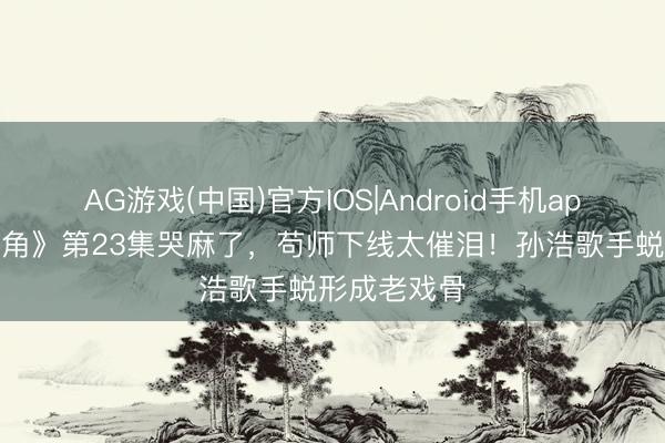 AG游戏(中国)官方IOS|Android手机app下载 《主角》第23集哭麻了，苟师下线太催泪！孙浩歌手蜕形成老戏骨