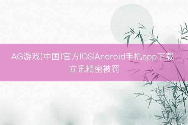 AG游戏(中国)官方IOS|Android手机app下载 立讯精密被罚