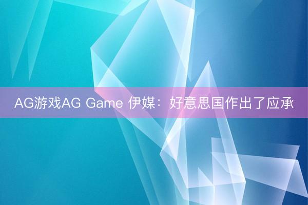 AG游戏AG Game 伊媒：好意思国作出了应承